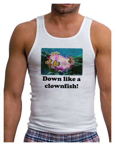 Down Like A Clownfish Mens Ribbed Tank Top-Mens Ribbed Tank Top-TooLoud-White-Small-Davson Sales