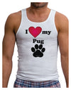 I Heart My Pug Mens Ribbed Tank Top by TooLoud-Mens Ribbed Tank Top-TooLoud-White-Small-Davson Sales