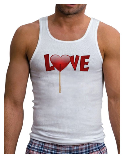 Love Lollipop Mens Ribbed Tank Top-Mens Ribbed Tank Top-TooLoud-White-Small-Davson Sales