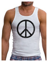 Peace Sign Symbol - Distressed Mens Ribbed Tank Top-Mens Ribbed Tank Top-TooLoud-White-Small-Davson Sales