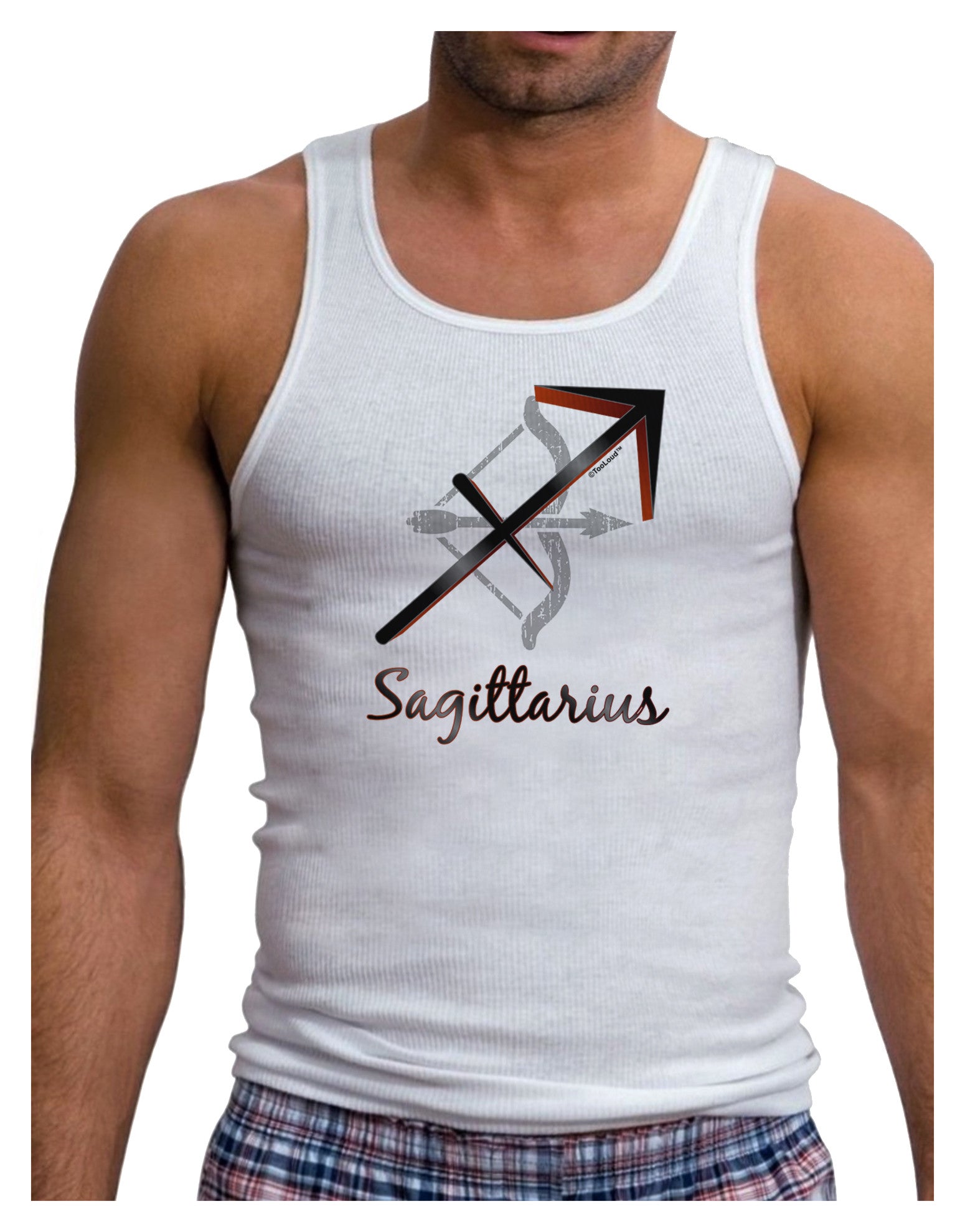 Sagittarius Symbol Mens Ribbed Tank Top-Mens Ribbed Tank Top-TooLoud-White-Small-Davson Sales