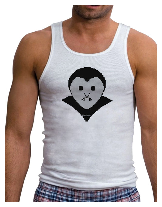 Cute Pixel Vampire Male Mens Ribbed Tank Top-Mens Ribbed Tank Top-TooLoud-White-Small-Davson Sales