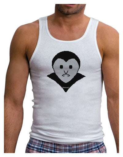 Cute Pixel Vampire Male Mens Ribbed Tank Top-Mens Ribbed Tank Top-TooLoud-White-Small-Davson Sales