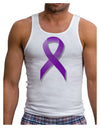 Crohn’s Disease Awareness Ribbon - Purple Mens Ribbed Tank Top-Mens Ribbed Tank Top-TooLoud-White-Small-Davson Sales