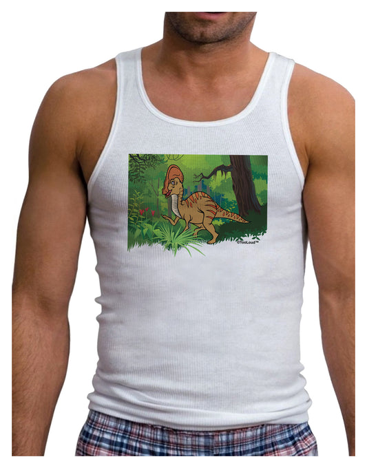 Parasaurolophus Walkeri - Without Name Mens Ribbed Tank Top-Mens Ribbed Tank Top-TooLoud-White-Small-Davson Sales