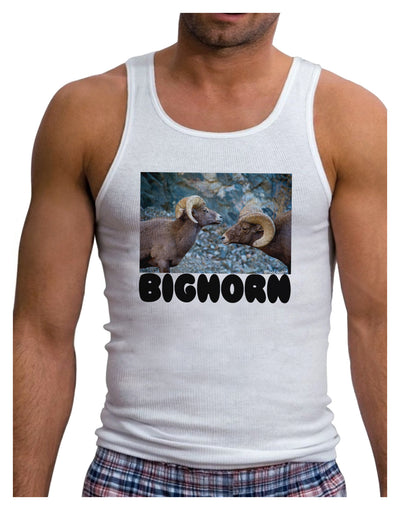 TooLoud Two Bighorn Rams Text Mens Ribbed Tank Top-Mens Ribbed Tank Top-TooLoud-White-Small-Davson Sales