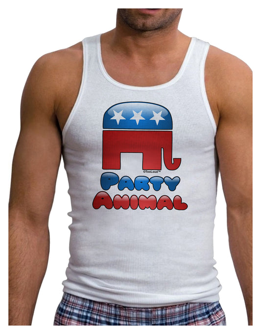 Republican Party Animal Mens Ribbed Tank Top-Mens Ribbed Tank Top-TooLoud-White-Small-Davson Sales