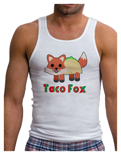 Cute Taco Fox Text Mens Ribbed Tank Top-Mens Ribbed Tank Top-TooLoud-White-Small-Davson Sales