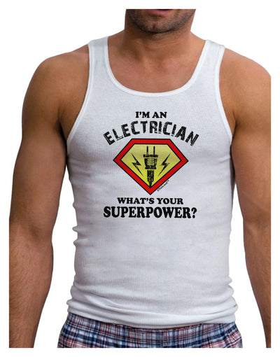 Electrician - Superpower Mens Ribbed Tank Top-Mens Ribbed Tank Top-TooLoud-White-Small-Davson Sales