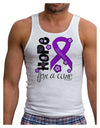 Hope for a Cure - Purple Ribbon Alzheimers Disease - Flowers Mens Ribbed Tank Top-Mens Ribbed Tank Top-TooLoud-White-Small-Davson Sales