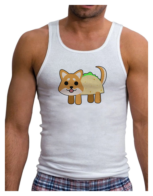 Cute Taco Dog Mens Ribbed Tank Top-Mens Ribbed Tank Top-TooLoud-White-Small-Davson Sales