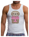 Cute Valentine Sloth Holding Heart Mens Ribbed Tank Top by TooLoud-Mens Ribbed Tank Top-TooLoud-White-Small-Davson Sales