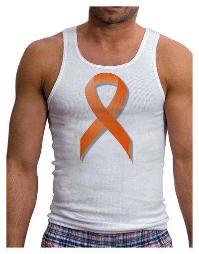 Leukemia Awareness Ribbon - Orange Mens Ribbed Tank Top-Mens Ribbed Tank Top-TooLoud-White-Small-Davson Sales