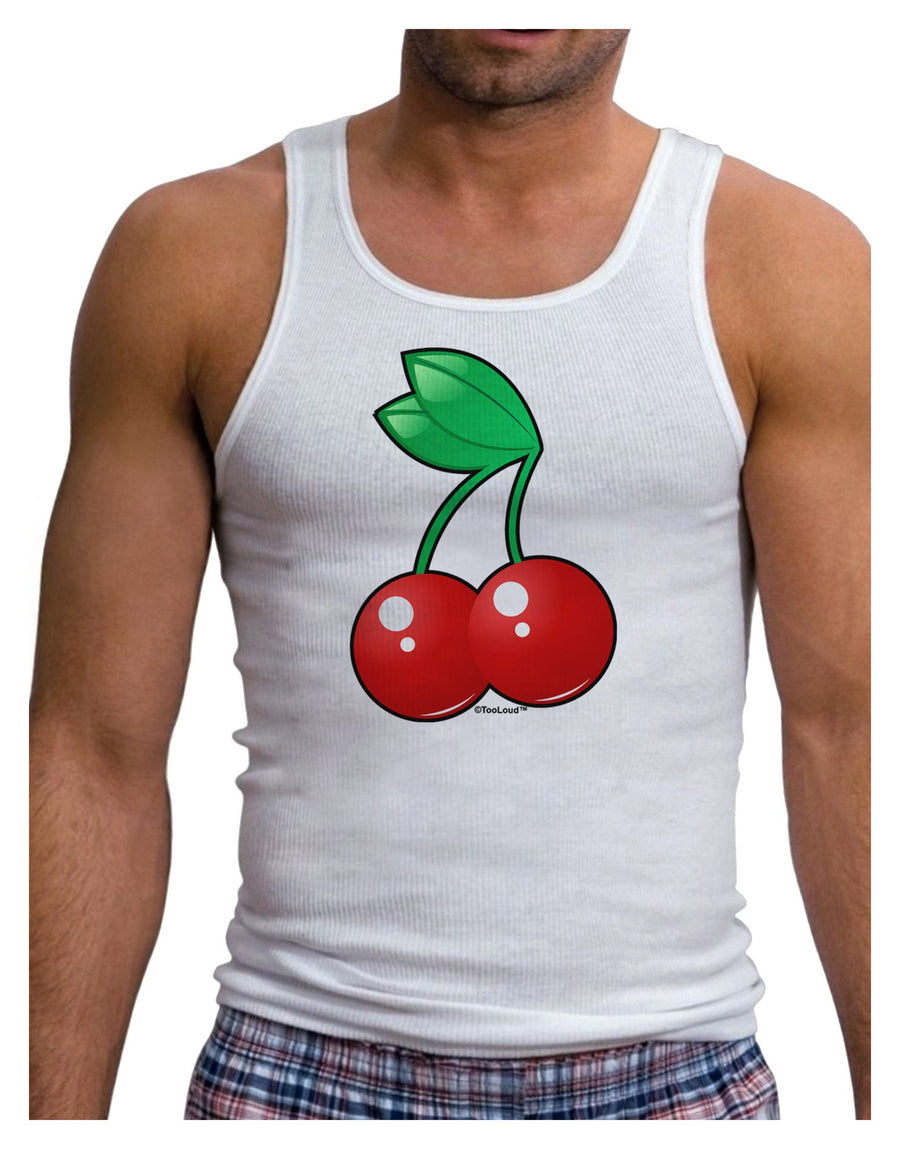 Cherries Mens Ribbed Tank Top-Mens Ribbed Tank Top-TooLoud-White-XX-Large-Davson Sales