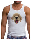 Cute Golden Retriever Puppy Face Mens Ribbed Tank Top-Mens Ribbed Tank Top-TooLoud-White-Small-Davson Sales