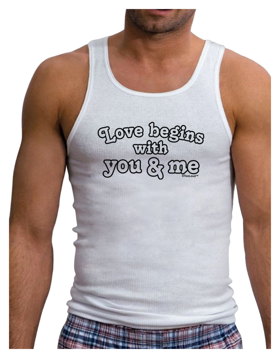 Love Begins With You and Me Mens Ribbed Tank Top by TooLoud-Mens Ribbed Tank Top-TooLoud-White-Small-Davson Sales