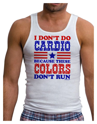 I Don't Do Cardio Because These Colors Don't Run Mens Ribbed Tank Top-Mens Ribbed Tank Top-TooLoud-White-Small-Davson Sales