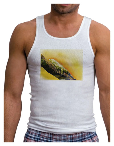 Iguana Watercolor Mens Ribbed Tank Top-Mens Ribbed Tank Top-TooLoud-White-Small-Davson Sales