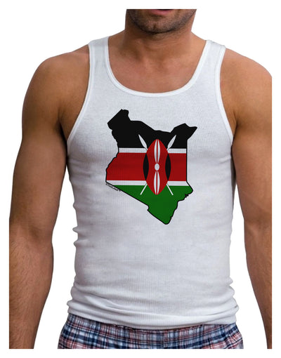 Kenya Flag Silhouette Mens Ribbed Tank Top-Mens Ribbed Tank Top-TooLoud-White-Small-Davson Sales