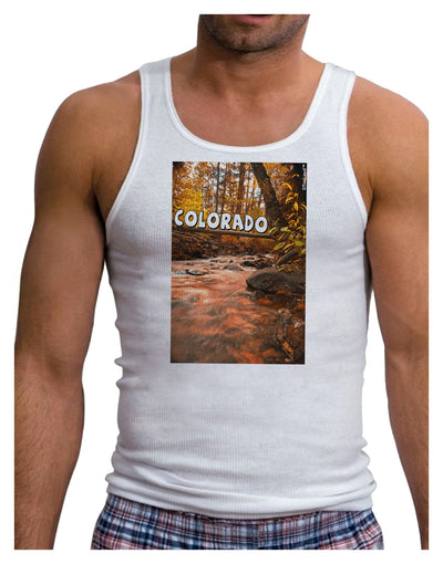 Mt Shavano Colorado Text Mens Ribbed Tank Top-Mens Ribbed Tank Top-TooLoud-White-Small-Davson Sales