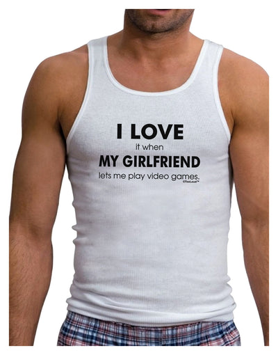 I Love My Girlfriend Videogames Mens Ribbed Tank Top-Mens Ribbed Tank Top-TooLoud-White-Small-Davson Sales