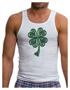 3D Style Celtic Knot 4 Leaf Clover Mens Ribbed Tank Top-Mens Ribbed Tank Top-TooLoud-White-Small-Davson Sales