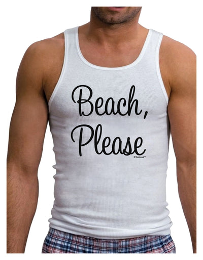 Beach Please Mens Ribbed Tank Top-Mens Ribbed Tank Top-TooLoud-White-Small-Davson Sales