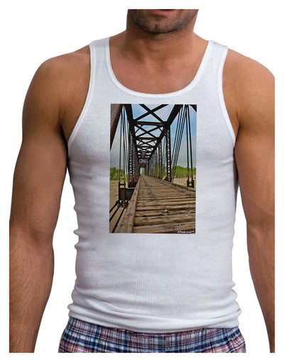 Colorado Landscape Bridge Mens Ribbed Tank Top-Mens Ribbed Tank Top-TooLoud-White-Small-Davson Sales