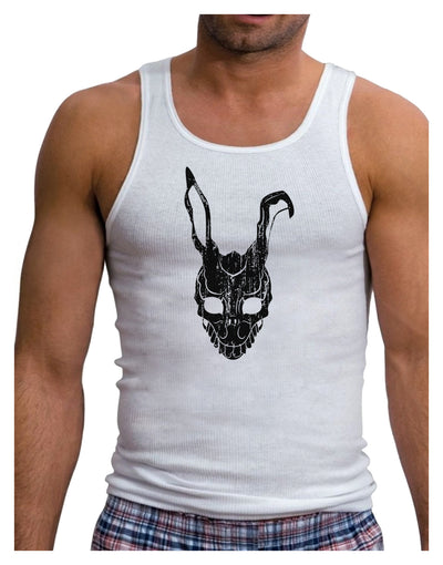 Scary Bunny Face Black Distressed Mens Ribbed Tank Top-Mens Ribbed Tank Top-TooLoud-White-Small-Davson Sales