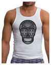 TooLoud Version 9 Black and White Day of the Dead Calavera Mens Ribbed Tank Top-Mens Ribbed Tank Top-TooLoud-White-Small-Davson Sales