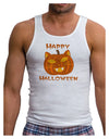 Cat-O-Lantern With Text Mens Ribbed Tank Top-Mens Ribbed Tank Top-TooLoud-White-XX-Large-Davson Sales