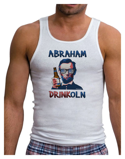 Abraham Drinkoln with Text Mens Ribbed Tank Top-Mens Ribbed Tank Top-TooLoud-White-Small-Davson Sales