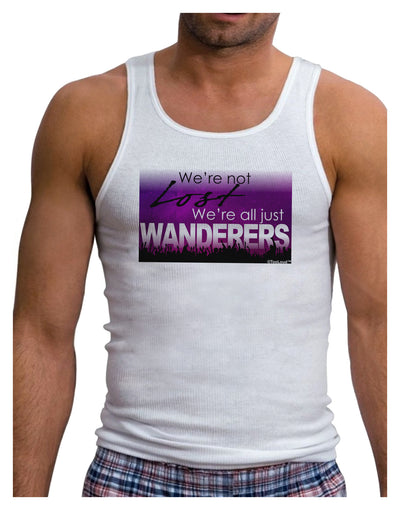 We're All Just Wanderers Mens Ribbed Tank Top-Mens Ribbed Tank Top-TooLoud-White-Small-Davson Sales