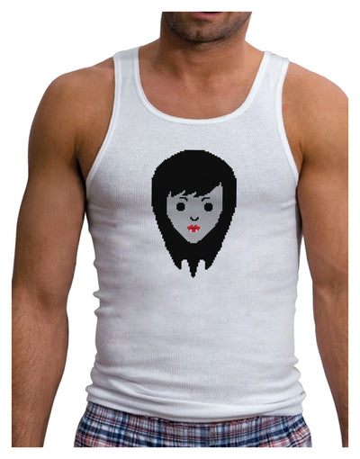 Cute Pixel Vampire Female Mens Ribbed Tank Top-Mens Ribbed Tank Top-TooLoud-White-Small-Davson Sales