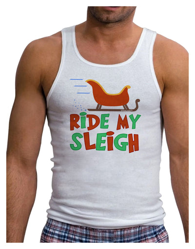 Ride My Sleigh Color Mens Ribbed Tank Top-Mens Ribbed Tank Top-TooLoud-White-Small-Davson Sales