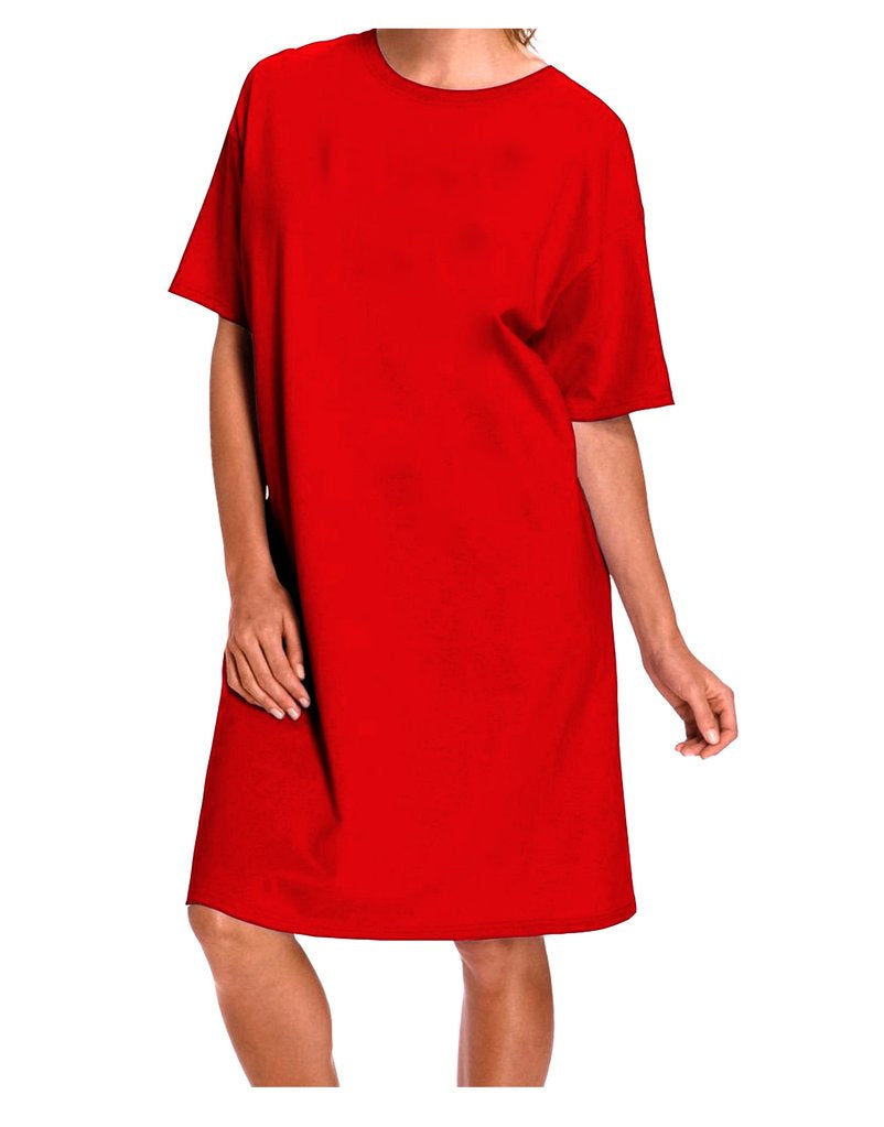 Stylish and Customizable Dark Adult RED Night Shirt Dress with Personalized Image and Text