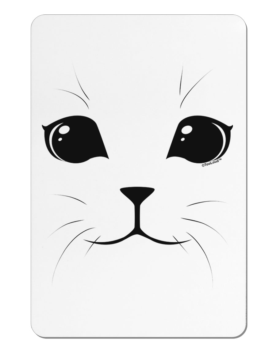 Cute Cat Face Aluminum Magnet by TooLoud-TooLoud-White-Davson Sales