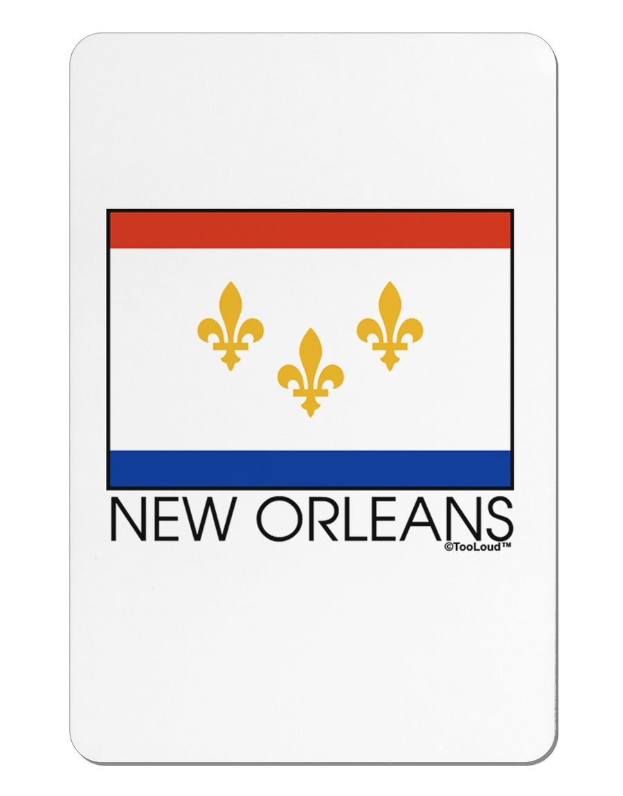 New Orleans Louisiana Flag Text Aluminum Magnet-TooLoud-White-Davson Sales