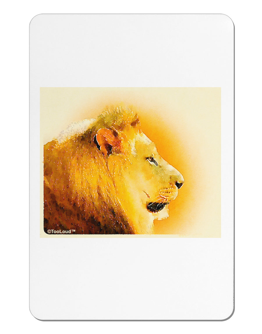 Lion Watercolor 3 Aluminum Magnet-TooLoud-White-Davson Sales