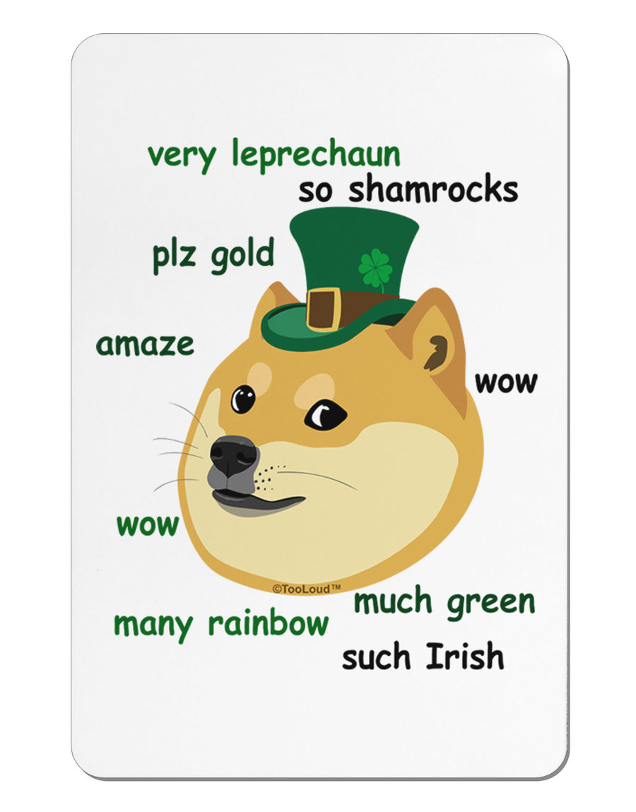 St Patricks Day Leprechaun Doge Aluminum Magnet-TooLoud-White-Davson Sales