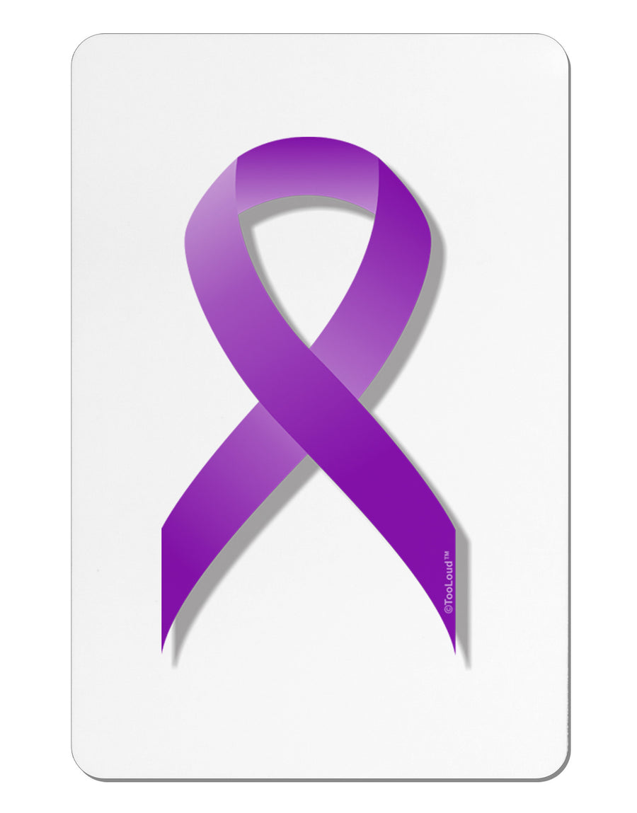 Epilepsy Awareness Ribbon - Purple Aluminum Magnet-TooLoud-White-Davson Sales