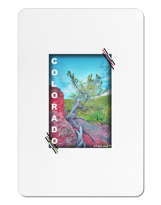 CO Cliffside Tree Text Aluminum Magnet-TooLoud-White-Davson Sales