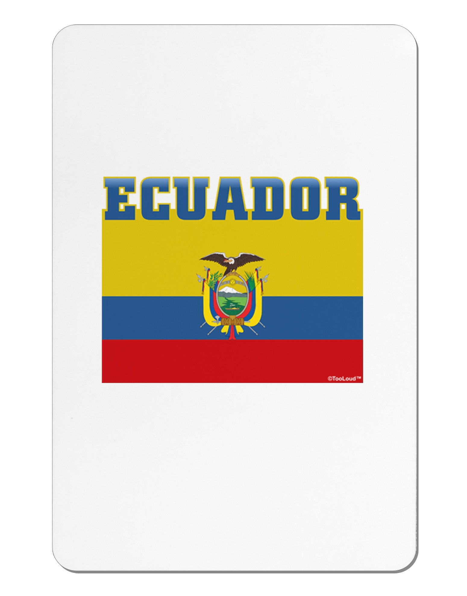 Ecuador Flag Aluminum Magnet-TooLoud-White-Davson Sales