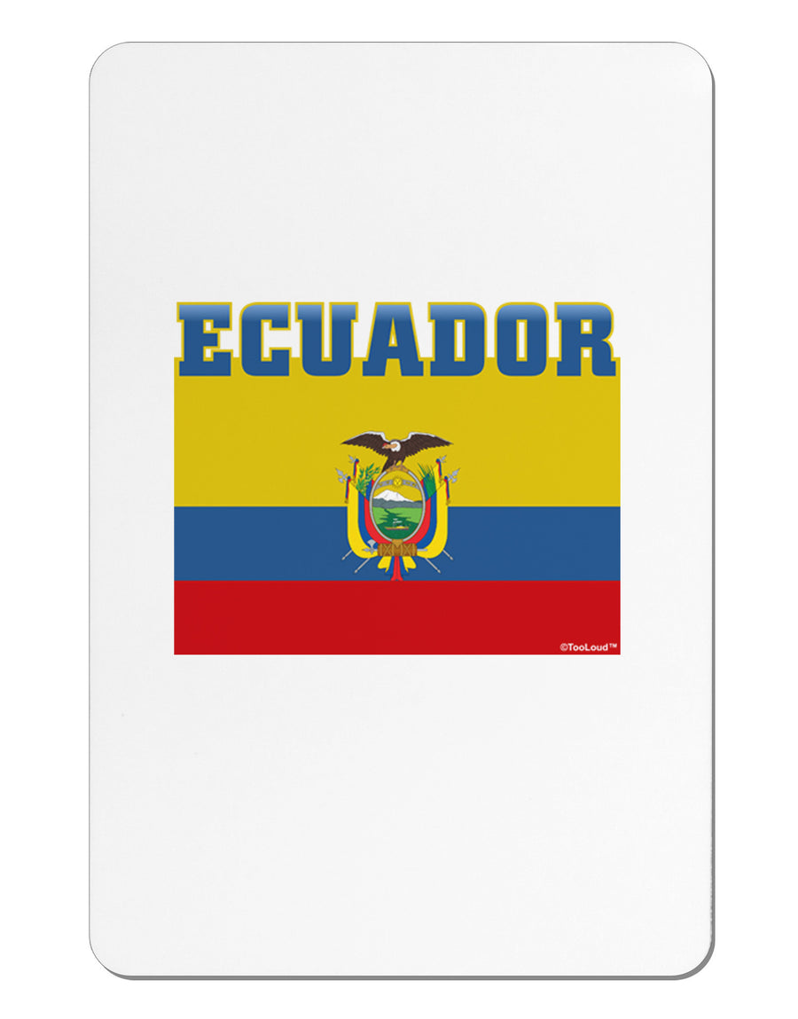 Ecuador Flag Aluminum Magnet-TooLoud-White-Davson Sales