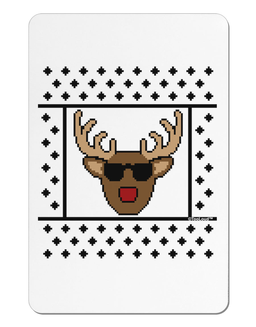 Cool Rudolph Sweater Aluminum Magnet-TooLoud-White-Davson Sales