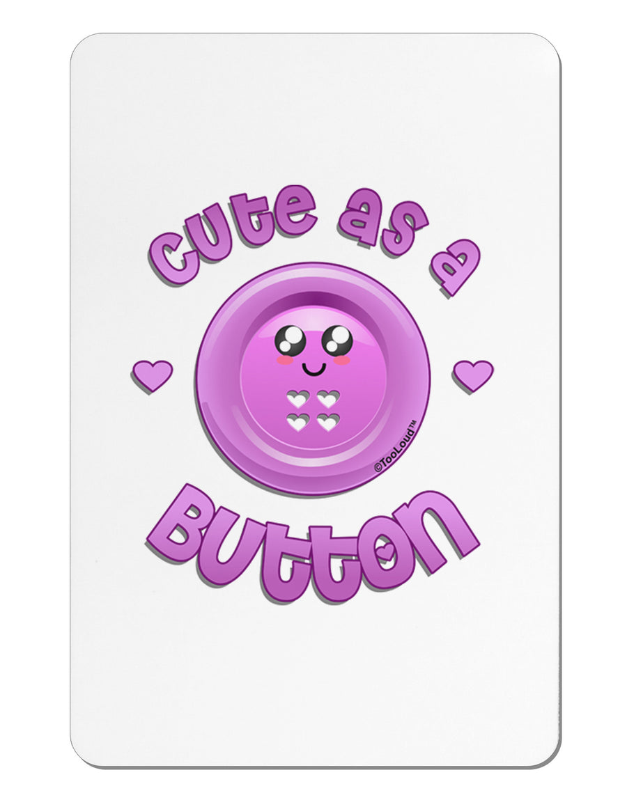 Cute As A Button Smiley Face Aluminum Magnet-TooLoud-White-Davson Sales