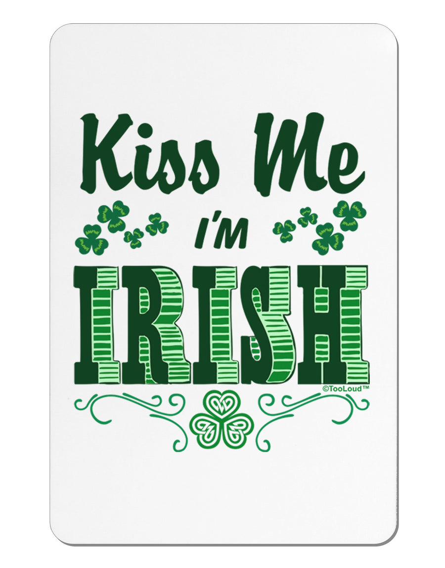 Kiss Me I'm Irish St Patricks Day Aluminum Magnet-TooLoud-White-Davson Sales