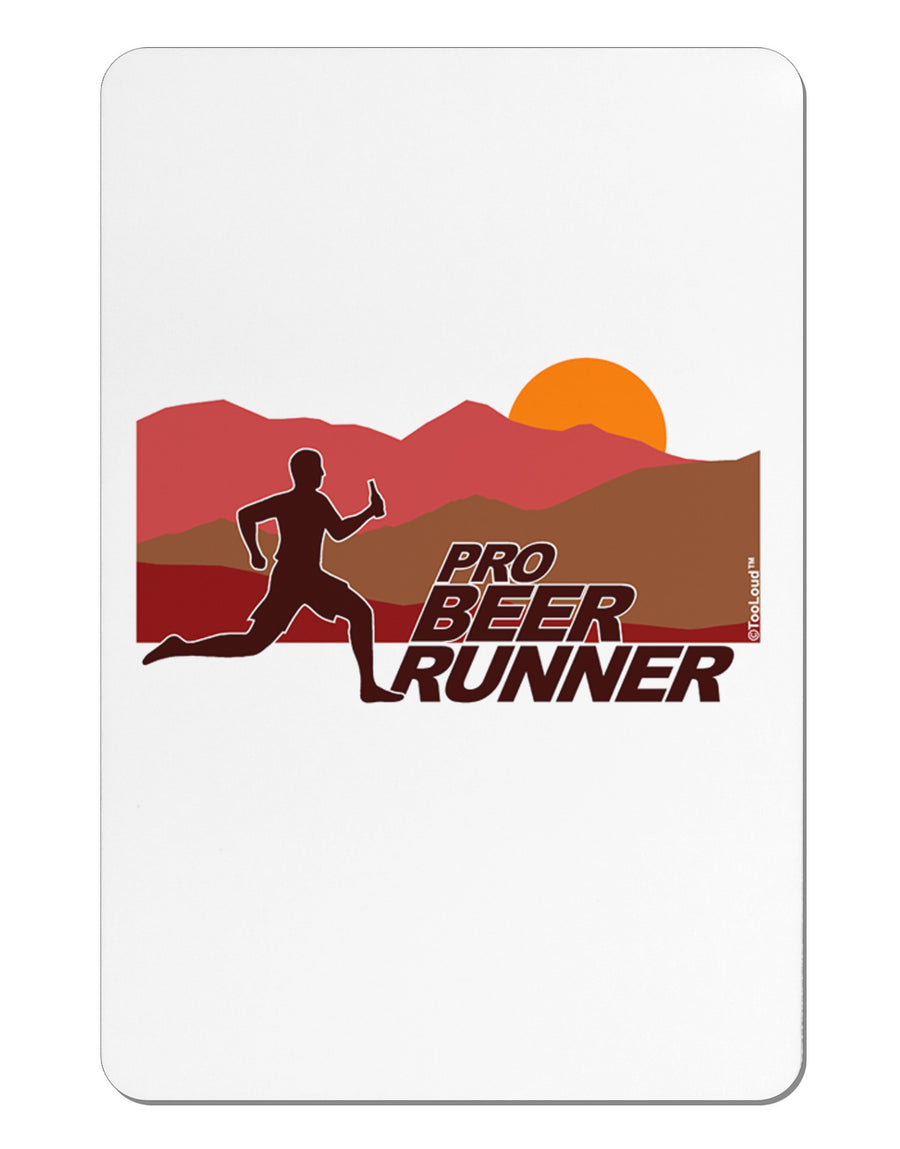 Pro Beer Runner Man Aluminum Magnet-TooLoud-White-Davson Sales