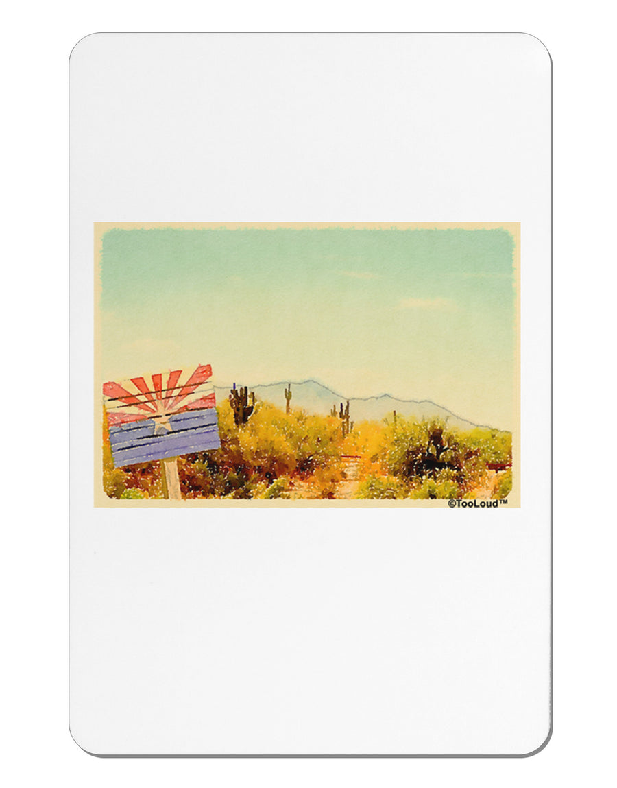 Arizona Scene Watercolor Aluminum Magnet-TooLoud-White-Davson Sales