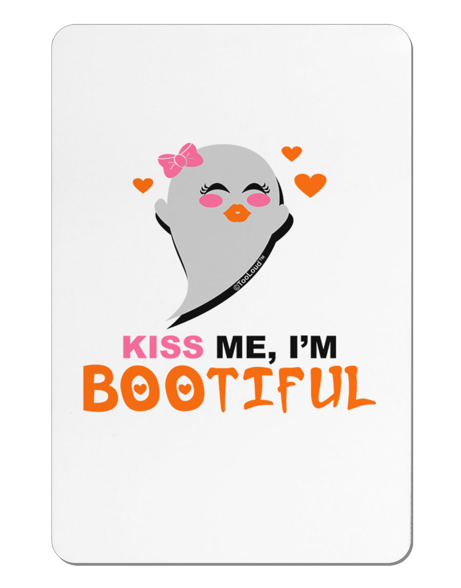 Kiss Me BOOtiful Ghost Orange Aluminum Magnet-TooLoud-White-Davson Sales